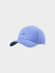 4F Czapka z daszkiem strapback uniseks - niebieska L/XL. Niebieskie czapki z daszkiem 4f, na lato, bez wzorów, z bawełny, klasyczne. W wyprzedaży za 29.99 zł.