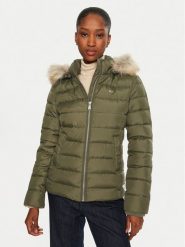 Tommy Hilfiger Kurtka puchowa DW0DW18312 Zielony Slim Fit. Zielone kurtki Tommy Hilfiger, m, bez wzorów, z puchu, bez kaptura. Za 649.99 zł.