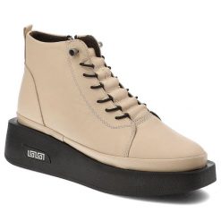 Beżowe Botki Artiker Modne Obuwie Damskie. Brązowe botki Artiker, bez wzorów, z jeansu, eleganckie, bez obcasa, bez zapięcia. Za 259.00 zł.