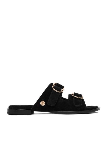 U.S. Polo Assn. Klapki EO-KATYA001W/6S1 Czarny. Czarne klapki U.S. Polo Assn., bez wzorów, ze skóry, bez obcasa, bez zapięcia. Za 122.99 zł.