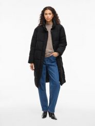 Vila Płaszcz zimowy "Vipuff" w kolorze czarnym rozmiar: 34. Czarne płaszcze Vila, na zimę, bez wzorów, z puchu, bez kaptura. Za 196.24 zł.