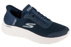 Buty sportowe Sneakersy damskie, Slip-Ins: GO WALK Flex - Grand Entry. Białe buty treningowe Skechers, bez wzorów, z materiału, przed kostkę, bez zapięcia, trekkingowe. Za 299.99 zł.