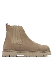 Birkenstock Sztyblety Highwood 1025737 Beżowy. Brązowe botki Birkenstock, bez wzorów, ze skóry, bez obcasa, na płaskiej podeszwie, bez zapięcia. Za 619.99 zł.