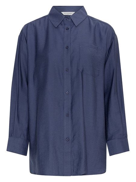 MOSS COPENHAGEN Koszula w kolorze granatowym rozmiar: L/XL. Niebieskie koszule Moss Copenhagen, l, bez wzorów, bez kołnierzyka, bez ramiączek. Za 100.52 zł.