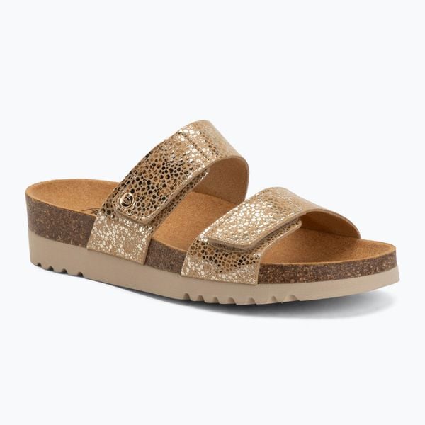 Klapki damskie Scholl Lusaka 2.0 Med. Brązowe klapki Scholl, bez wzorów, z materiału, eleganckie, bez obcasa, bez zapięcia. Za 299.99 zł.