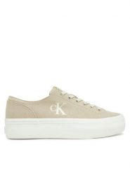 Calvin Klein Jeans Tenisówki Vulc Flatform Low Cv Mg YW0YW01763 Beżowy. Brązowe trampki Calvin Klein Jeans, bez wzorów, z jeansu, bez zapięcia. Za 209.99 zł.