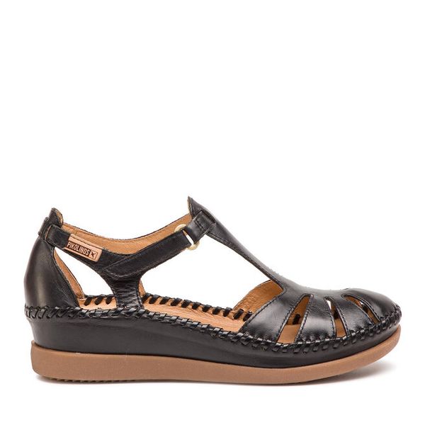 Sandały Pikolinos. Czarne sandały Pikolinos, bez wzorów, bez obcasa, na płaskiej podeszwie, bez zapięcia. Za 309.99 zł.