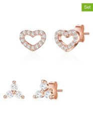 Lulu & Jane Pozłacane kolczyki-wkrętki (2 pary) z cyrkoniami rozmiar: onesize. Czerwone kolczyki Lulu & Jane, z cyrkonią, pozłacane. Za 43.99 zł.