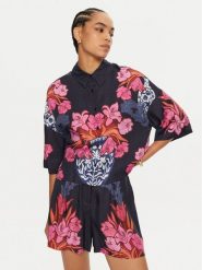 Ted Baker Koszula 275624 Granatowy Loose Fit. Niebieskie koszule Ted Baker, bez wzorów, z wiskozy, bez kołnierzyka, bez ramiączek. Za 189.99 zł.