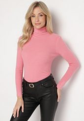 Różowy Golf czny Golf z Wełną Melinaris. Czerwone swetry Born2be, na zimę, bez wzorów, z wełny, bez ramiączek. W wyprzedaży za 50.99 zł.