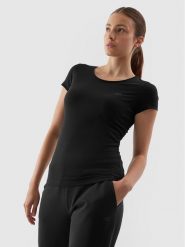 4F T-Shirt 4FAW23TTSHF0906 Czarny Slim Fit. Czarne t-shirty 4f, l, bez wzorów, z bawełny, bez kołnierzyka, bez ramiączek. Za 49.99 zł.