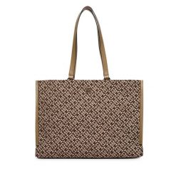 Torebka Tommy Hilfiger. Brązowe shopper bag Tommy Hilfiger, bez wzorów, bez dodatków. Za 699.99 zł.