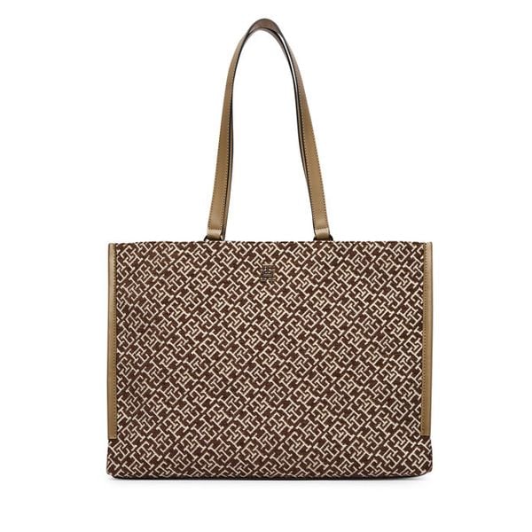 Torebka Tommy Hilfiger. Brązowe shopper bag Tommy Hilfiger, bez wzorów, bez dodatków. Za 699.99 zł.