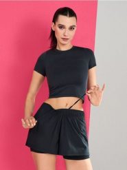 Szorty biegowe 2 w 1 Gym Hard - niebieski. Niebieskie szorty sportowe Sinsay, bez wzorów. Za 39.99 zł.