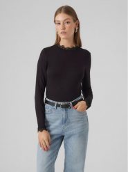 Vero Moda Bluzka 10295141 Czarny Slim Fit. Czarne bluzki Vero Moda, s, bez wzorów, z wiskozy, bez kołnierzyka, bez ramiączek. Za 89.99 zł.