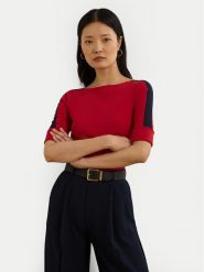 LAUREN RALPH LAUREN Bluzka 200957589002 Czerwony Slim Fit. Czerwone bluzki Lauren Ralph Lauren, l, bez wzorów, z bawełny, bez kołnierzyka, bez ramiączek. Za 229.99 zł.