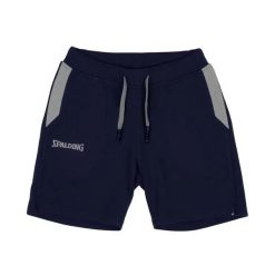 Szorty damskie Spalding Flow. Niebieskie szorty sportowe spalding, bez wzorów, z materiału, na fitness i siłownię. Za 236.50 zł.