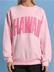 Bluza z napisem - różowy. Czerwone bluzy Sinsay, l, bez wzorów, bez kaptura. Za 39.99 zł.