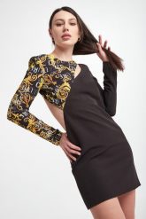 Sukienka VERSACE JEANS COUTURE. Sukienki Versace Jeans Couture, bez wzorów, z jeansu, bez kołnierzyka, bez ramiączek. W wyprzedaży za 852.77 zł.