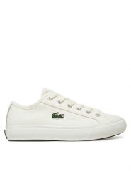 Lacoste Tenisówki Backcourt 7-49CFA0018 Biały. Białe trampki Lacoste, bez wzorów, z materiału, bez zapięcia. Za 299.99 zł.
