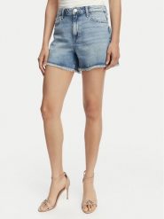 Guess Szorty jeansowe W6GD74 D0726 Niebieski Regular Fit. Niebieskie szorty Guess, z aplikacjami, z bawełny. Za 394.99 zł.