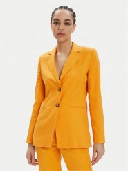 Marella Marynarka Gomito 2413041022 Pomarańczowy Regular Fit. Brązowe marynarki i żakiety Marella, bez wzorów, ze lnu, bez ramiączek. Za 689.99 zł.