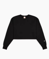 Damska bluza Champion Crewneck Sweatshirt 112692-KK001. Czarne bluzy bez kaptura Champion, xs, bez wzorów, z bawełny, bez kaptura, trekkingowe. Za 239.35 zł.