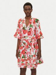 Iconique Sukienka letnia IC25-045 Kolorowy Relaxed Fit. Sukienki Iconique, s, bez wzorów, ze lnu, bez kołnierzyka, bez ramiączek. Za 309.99 zł.