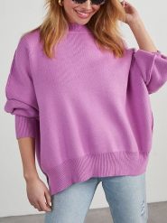 Milan Kiss Sweter w kolorze fioletowym rozmiar: S. Różowe swetry Milan Kiss, s, bez wzorów, bez ramiączek. Za 191.42 zł.