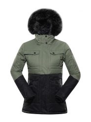 Alpine Pro Kurtka zimowa "Egypa" w kolorze czarno-oliwkowym rozmiar: M. Brązowe kurtki Alpine Pro, na zimę, m, bez wzorów, z puchu, bez kaptura. Za 536.95 zł.