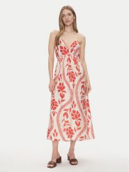 ONLY Sukienka letnia Catja 15347529 Czerwony Regular Fit. Czerwone sukienki ONLY, xs, bez wzorów, bez kołnierzyka, bez ramiączek. Za 209.99 zł.