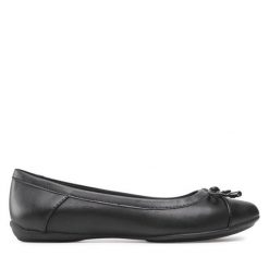 Baleriny Geox. Czarne baleriny Geox, bez wzorów, bez obcasa, bez zapięcia. Za 229.99 zł.
