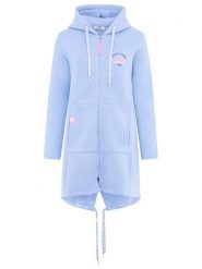 Zwillingsherz Bluza "Be happy & shine" w kolorze błękitnym rozmiar: L/XL. Niebieskie bluzy Zwillingsherz, l, bez wzorów, bez ramiączek, bez kaptura. Za 264.15 zł.