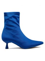 JENNY Botki LS5847-02 Niebieski. Niebieskie botki Jenny, bez wzorów, z materiału, bez obcasa, na szpilce, bez zapięcia. Za 125.99 zł.