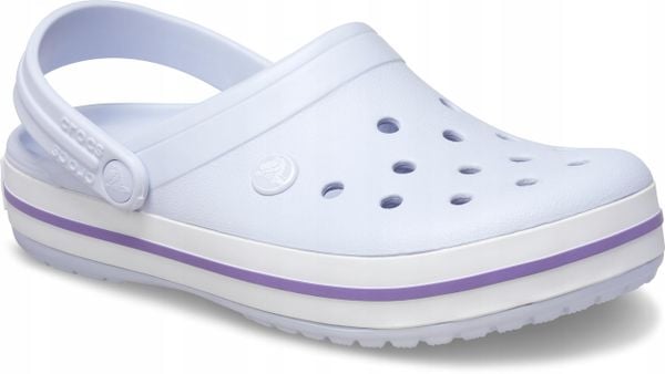 Crocs Damskie Buty Chodaki Klapki Crocband 11016 Clog. Białe klapki Crocs, bez wzorów, z materiału, bez obcasa, bez zapięcia. Za 199.99 zł.