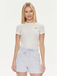 Lacoste T-Shirt TF5538 Biały Regular Fit. Białe t-shirty Lacoste, bez wzorów, z bawełny, bez kołnierzyka, bez ramiączek. Za 229.99 zł.