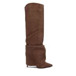 Kozaki Le Silla. Brązowe kozaki LE SILLA, bez wzorów, bez obcasa, na szpilce, bez zapięcia. Za 5,429.00 zł.
