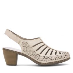 Sandały Rieker. Brązowe sandały Rieker, bez wzorów, bez obcasa, na słupku, bez zapięcia. Za 299.99 zł.