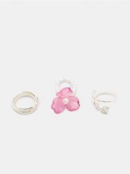 Pierścionki z motywem kwiatowym 3 pack - wielobarwny. Pierścionki Sinsay. Za 12.99 zł.