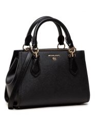 Michael Kors Skórzana torebka w kolorze czarnym - 25 x 16 x 9 cm rozmiar: onesize. Czarne torebki klasyczne Michael Kors, bez wzorów, z materiału, przez ramię, bez dodatków. Za 864.62 zł.