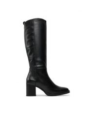Tommy Hilfiger Kozaki Long Boot Mid Wrapped Lthr Heel FW0FW08099 Czarny. Czarne kozaki Tommy Hilfiger, bez wzorów, ze skóry, bez obcasa, na słupku, bez zapięcia. Za 1,199.00 zł.