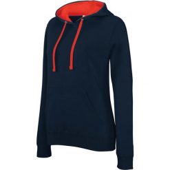 Bluza damska z kapturem Kariban Contrastée. Czerwone bluzy KARIBAN, bez wzorów, z kapturem. Za 194.50 zł.