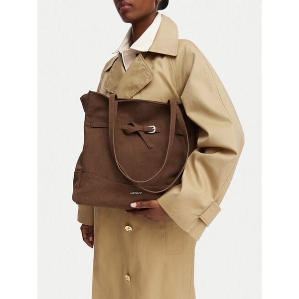 Torebka JENNY. Brązowe shopper bag Jenny, bez wzorów, bez dodatków. Za 149.99 zł.