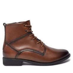 Botki Josef Seibel. Brązowe botki Josef Seibel, bez wzorów, bez obcasa, na płaskiej podeszwie, bez zapięcia. Za 349.99 zł.