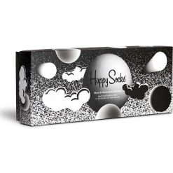 Happy Socks skarpetki 4-Pack damskie kolor czarny. Czarne skarpetki Happy Socks, bez wzorów. W wyprzedaży za 99.99 zł.