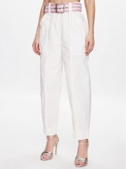 Pinko Spodnie materiałowe Rigore 100685 A0I4 Biały Relaxed Fit. Białe spodnie materiałowe Pinko, bez wzorów, z bawełny. Za 539.99 zł.