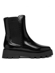 DKNY Sztyblety Sanchit K4569875 Czarny. Czarne botki DKNY, bez wzorów, ze skóry, bez obcasa, na płaskiej podeszwie, bez zapięcia. Za 439.99 zł.