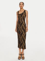 Versace Jeans Couture Sukienka codzienna 77HAO978 Czarny Slim Fit. Czarne sukienki Versace Jeans Couture, na co dzień, bez wzorów, z bawełny, bez kołnierzyka, bez ramiączek, proste. Za 759.99 zł.