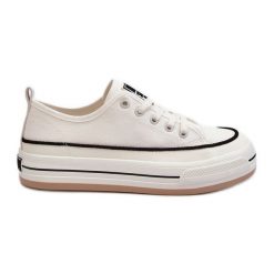 Damskie Trampki Big Star NN274205 Białe. Białe trampki bez wzorów, eleganckie, bez zapięcia. Za 224.56 zł.