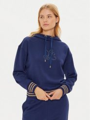 Luisa Spagnoli Bluza Lievi 541457 Granatowy Regular Fit. Niebieskie bluzy Luisa Spagnoli, l, bez wzorów, z bawełny, bez kaptura. Za 619.99 zł.
